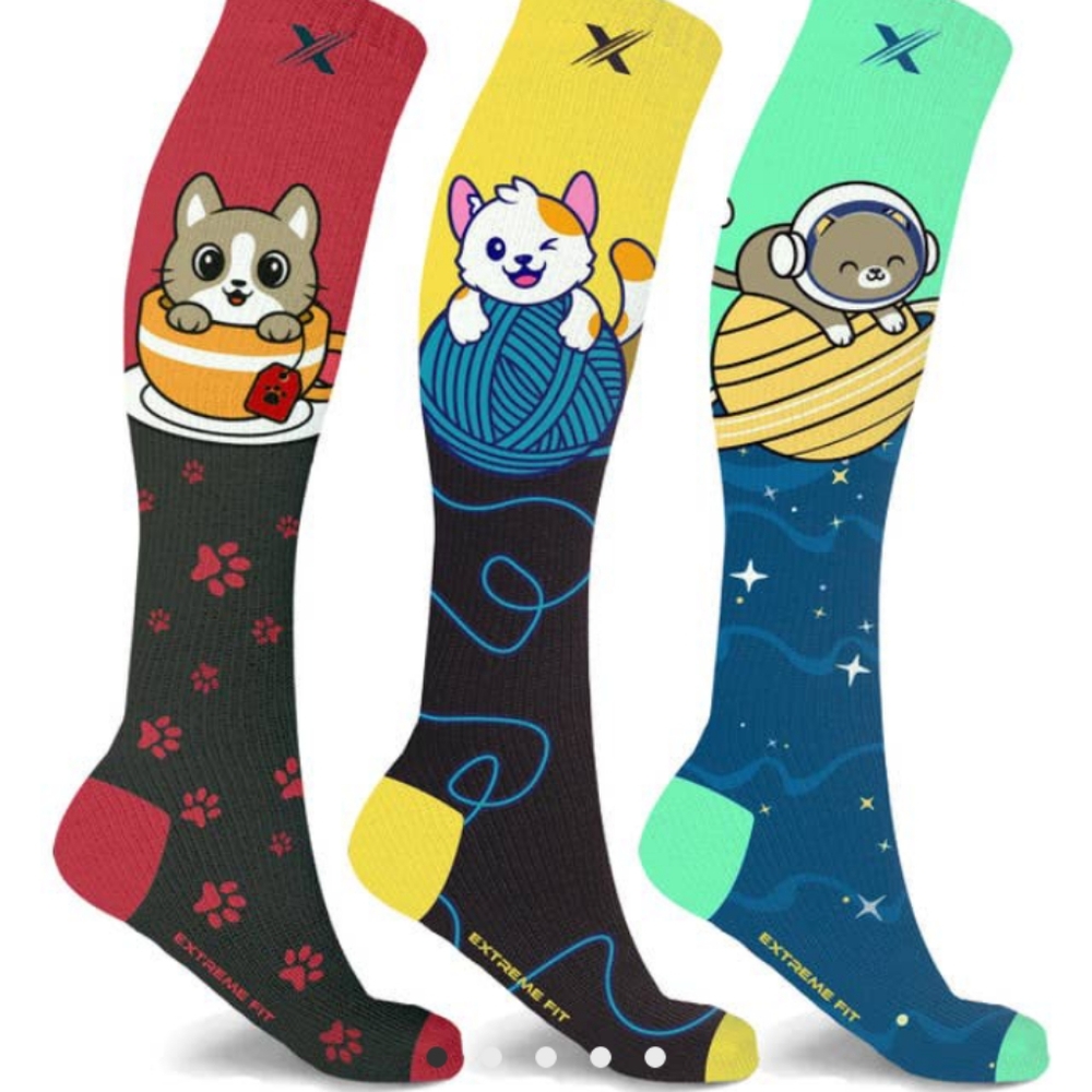 3 pair Extreme fit Cat / kitten compression socks